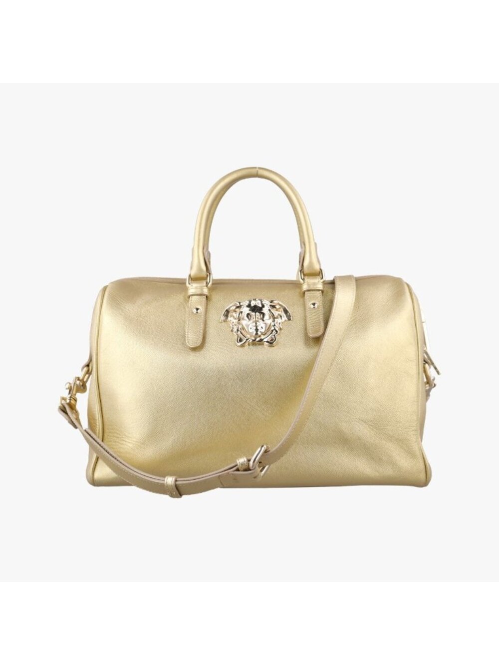 Versace la Medusa Palazzo Bow Ring Gold Leather